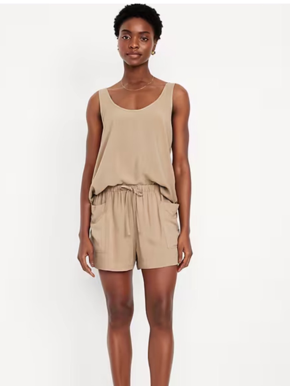 Old Navy High-Waisted Playa Shorts -- 3.5-inch inseam NWT- 2 pair tan and black
